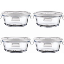 Petits récipients ronds en verre, bols hermétiques de 1,5 tasse pour la préparation des repas, compatibles micro-ondes/lave-vaisselle/congélateur