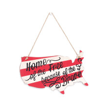 Patriotic US Flag Wall Hanging – Rustic Metal Flag Map Decor, Indoor/Outdoor, Compatible with 4th of July & Memorial Day