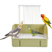 Automatic Bird Bath with Pump for Parakeets, Budgies, Cockatiels, Conures, Finches & Lovebirds – Compatible with Medium Birds