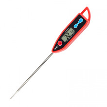 Digital Water Thermometer for Liquid,Candle,Food Thermometer Instant Read with Waterproof for Food,Meat,Milk,Long Probe,Red