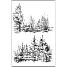 Forest Trees Clear Silicone Stamper Wedding Christmas Cards Making Supplies