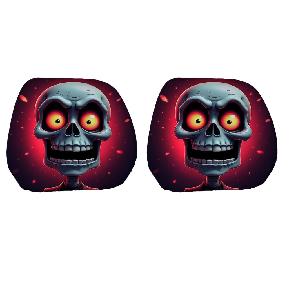 Halloween Car Headrest Protectors With Funny Faces For Festive Decor & Scratch Resistance 9329345293672