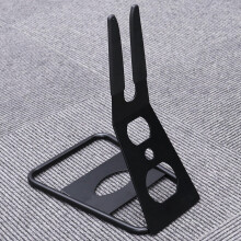 Black Metal Bike Parking Rack Stand Lightweight Folding Design for Easy Outdoor Storage and Secure Parking