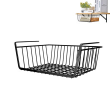 Iron Metal Wire Grid Basket,Portable Metal Storage Rack for Kitchen,1Pcs Durable Black Metal Storage Basket for Kitchen,Office