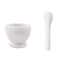 Natural Wooden Mortar & Pestle Set – Herb/Spice Grinder, Garlic Crusher, Guacamole/Salsa Maker, Stone Bowl, Traditional Kitchen Tool, Durable &