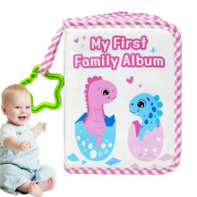 Soft Cloth Baby Photo Album – First Year Growth Record, Compatible with Baby Photos & Keepsakes