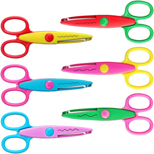 6-Pack Decorative Edge Craft Scissors for Scrapbooking & Safety Art Projects