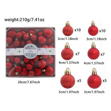 Shatterproof Christmas Ball Ornaments Set – 6 Styles, Multi-Sized Hanging Baubles with Loops for Tree, Wreath & Party Decor