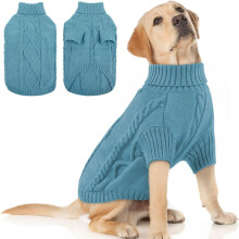 Thermal Knit Dog Sweater for Large Dogs – Christmas Turtleneck, Stretchy Cold-Weather Outfit, Compatible with Pitbull & Big Breeds