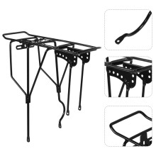 Adjustable Black Metal Bike Cargo Rack for Mountain Bikes Perfect for Carrying Passengers and Cargo 22.5 x 5.5 x 5 inches