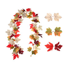 Guirlande de feuilles d'érable de 1,75 m – Décoration d'automne, de Thanksgiving et d'Halloween, pour l'intérieur et l'extérieur, avec crochet,