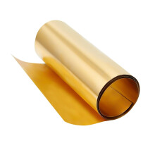 Goudkleurige messing plaat op rol, metaalfolie, 0,1 mm, dunne messing plaat voor doe-het-zelf snij- en knutselprojecten, 1000x200x0,1 mm
