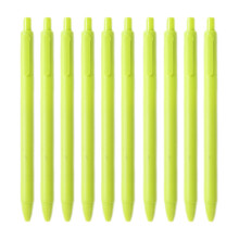 Lot de 10 stylos gel jaunes sans bavure, pour gauchers et droitiers.