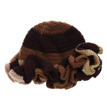 Sombrero de invierno de ganchillo con volantes, estilo cubo, para mujer, para acampar, estilo pescador, sombrero de estilo exagerado, regalo de