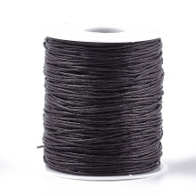 Cordones de hilo de algodón encerado color marrón coco, 1,5 mm, aproximadamente 100 yardas/rollo (300 pies/rollo)