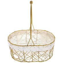 Panier de rangement à poignée de table en fer doré (1 pièce)