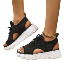 Σανδάλια Muffin με Δέσιμο για Γυναίκες, Causal Cutout, Σανδάλια Muffin με Δέσιμο, Αναπνέοντα