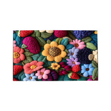 Liquidation ! Tapis de sol décoratif à motif fraise et fleurs, en fibre de polyester douce, pour la cuisine, la salle de bain et le salon. Taille