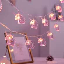 1pc Unicorn LED String Lights, Battery-Powered, Remote-Controlled Glow, Compatible with Bedroom/Wedding Decor