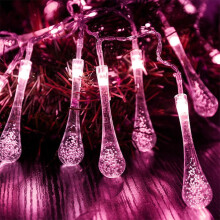 LED Fairy Lights, Raindrop Decorative Lights Battery Operated for Garden, Terrace, Patio, Fence, Christmas, Parties