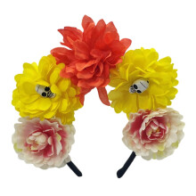 Bandeau tête de mort fait main, coiffe de sorcière, déguisement de sorcière avec une fleur sombre et un crâne, mascarade d'Halloween ou fête de