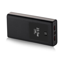Estuche de carga de polímero PD22.5W, fuente de alimentación móvil, carcasa con pantalla LED y carcasa de aleación de aluminio.