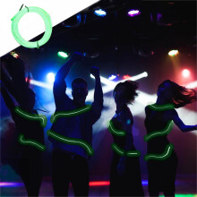 Green EL Wire Lights – Portable, Battery-Operated, Wearable Neon Glow Wire for DIY Clothes, Halloween & Christmas Decor (Compatible with 3V/4.5V)