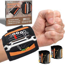 Magnetic Wristband for Tools (2-Pack) – Heavy-Duty 20-Magnet, Hands-Free DIY & Construction – Compatible with Screws, Nails, Bits