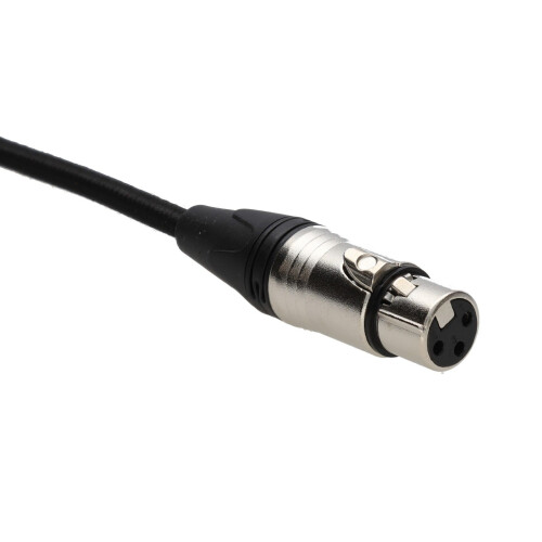 Braided XLR Microphone Patch Lead Durable Low Noise Tangle Free Cable Black 1.5m 2