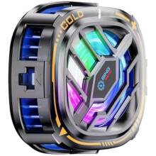 Magnetic RGB Phone Cooler Fan, Portable Lightweight Radiator with Larger Cooling Area for Phone/Tablet/compatible with iPad (Black/Gold)