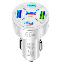 Car Charger, 65W PD USB C Charging Block, Car Charger Adapter, Multi Port Car Phone Charger For Car Interior Accessories
