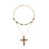 Colar feminino com pingente de cruz dourada e zircônia. 1