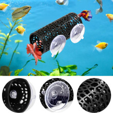 Betta Tunnel Hideout with Small Hole Cave Design, Black Aquarium Decor Tube for Fish and Shrimp Tank Accessories, 1 Count