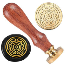 Hekate Symbol Wax Stamp – 1" Brass Head with Wooden Handle, Retro Sealing Stamp for Gifts, Envelopes, Cards, Wine Packages, DIY – Compatible with