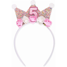 Geburtstagskrone-Haarreif für Kleinkinder, Prinzessinnen-Tiara mit Blume
