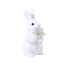 Décoration de lapin de Pâques en mousse floquée 36 cm