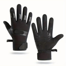 1 par de guantes unisex de forro polar antideslizantes para pantallas táctiles, cálidos para invierno, adecuados para deportes al aire libre,