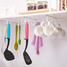 Soporte para tazas y escurridor de tazas, colgador de 3 ganchos para armario y cocina - Organizador de tazas de café y escurridor blanco