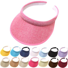 Womens Golf No Headache Round Brim Hats Tennis Running Sport Sun Visor Top Level Cotton Twill Ball Adjustable Caps