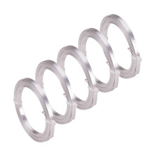 5-Roll Aluminum Craft Wire, Bendable Flat Bezel Strip for Cabochons Jewelry Making, Silver, 3x1mm, 2m/roll