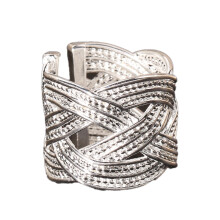 Ring Opening Ethnic Style Artificial Silver Plated Women Fashion Mesh Finger Ring for Wedding Party A