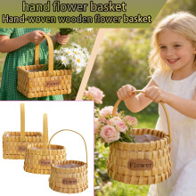 Natural Woven Wicker Baskets for Gifts – Portable, Handmade, with Handles, Compatible with Easter, Weddings & Camping