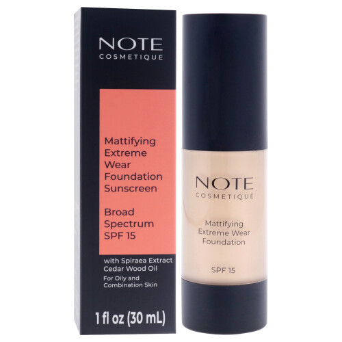 NOTE Mattifying Extreme Wear Liquid Foundation SPF 15 - Full Coverage för Oljig Hud - 01 Beige - 1 oz 2