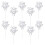 10pcs Glitter Bowknot Happy Birthday Cake Picks Silver 1