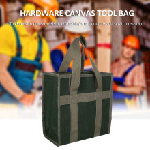 Große grüne, verstärkte Canvas-Werkzeugtasche – Modell 084-6, 32 x 21 x 43 cm