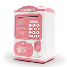 (Pink) Secure ATM Cash Box w/ Fingerprint & Password Lock