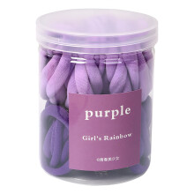Gomas para el cabello de algodón morado, paquete de 50 unidades – Bandas elásticas sin costuras