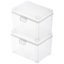 2er-Pack kleine Aufbewahrungsboxen aus Kunststoff für Karten und Haarnadeln, wiederverwendbare Schreibtischbehälter