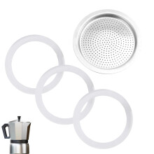 Set di 4 guarnizioni di ricambio per caffettiere da espresso, filtri per caffè robusti e anelli di tenuta in silicone per caffettiere.