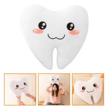Almofada de pelúcia em formato de dente, item decorativo multicolorido para casa, 1 peça.
